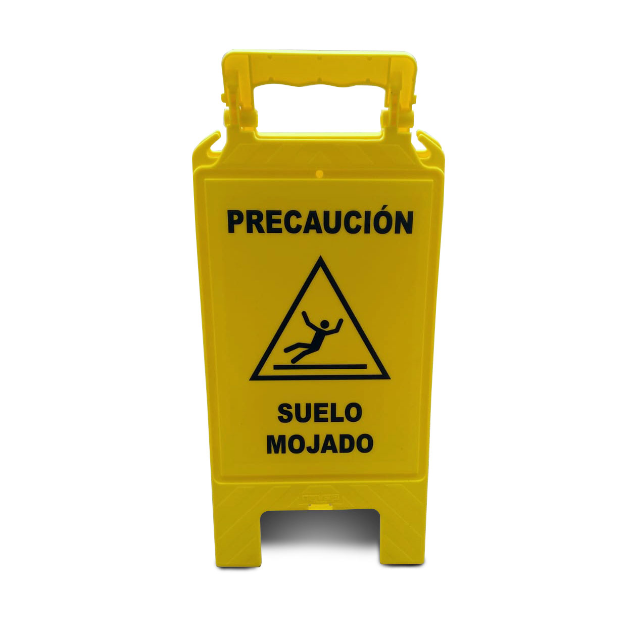 caballete-suelo-mojado-fondo-blanco