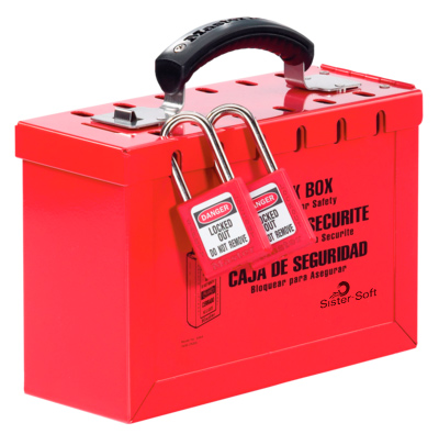 Central de Consignación: Caja de Bloqueo portable para LOTO roja