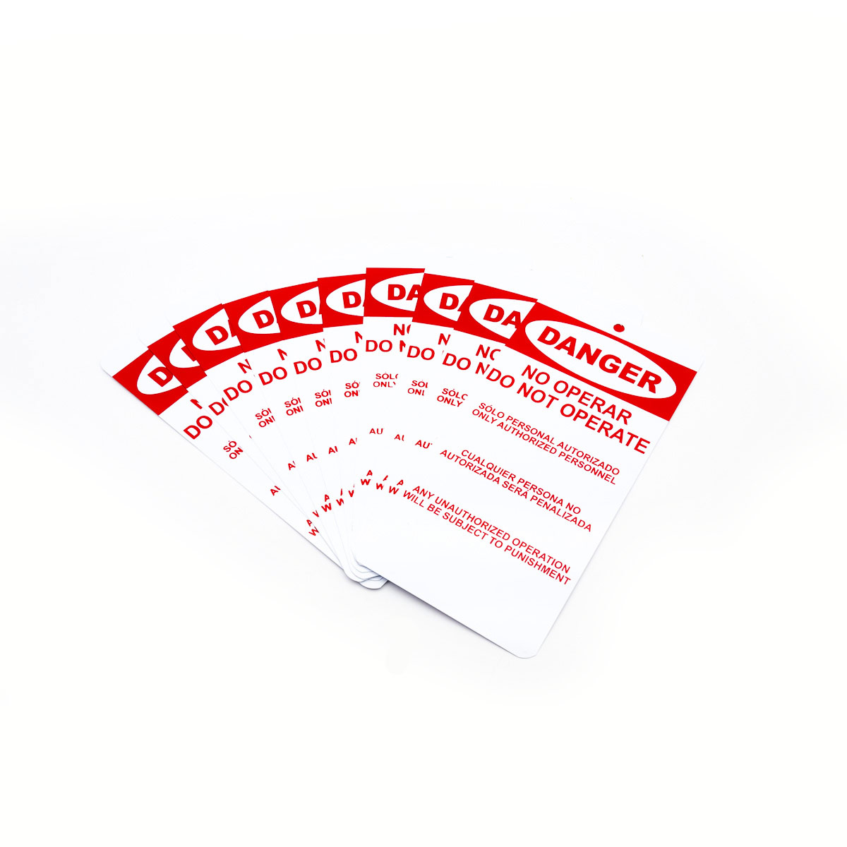 Etiquetas "DANGER" - Rojo sobre blanco