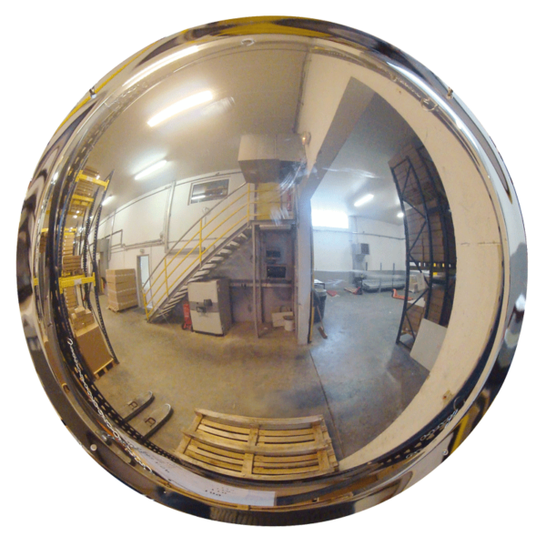 Espejo Industrial semiesférico con óptica Polymir® para colgar en muro