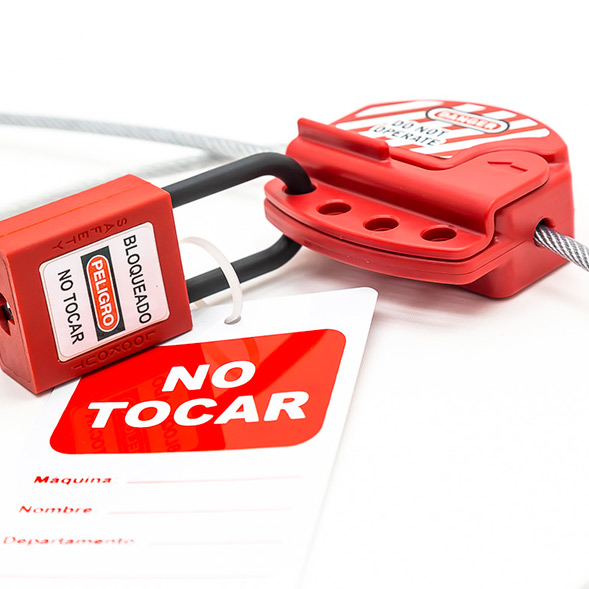 CabLocks - Bloqueo de Válvulas y Disyuntores mediante un cable de acero y un bloqueador de Xenoy