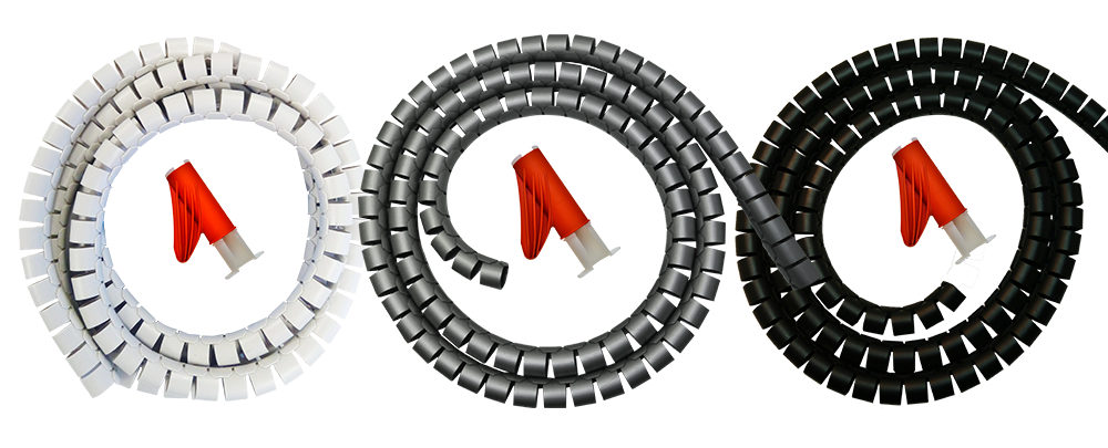 Cubre Cables 20mm de diámetro, disponibles en gris claro, gris plata y negro