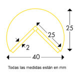 Medidas amortiguador de golpes imantado tipo A