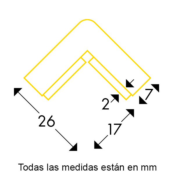 Medidas amortiguador de golpes imantado tipo e