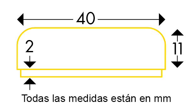 Medidas amortiguador de golpes imantado tipo F