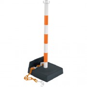 poste-PVC-base-con-hueco-para-cadena-naranja-blanco