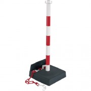 poste-PVC-base-con-hueco-para-cadena-rojo-blanco