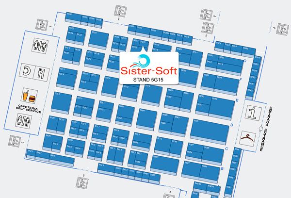 Ubicación de Sister-Soft dentro del pabellón 5 de SICUR - IFEMA 