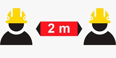 Imagen del distanciamento de dos metros en el ámbito laboral